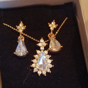 Simulated Diamond Necklace and Earring set